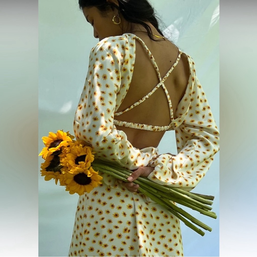 WeWoreWhat billow sleeve ditsy XS